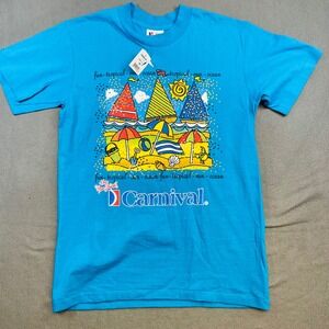 Vintage Carnival Cruise Fun Ship Tee 90s Tourist‎ Souvenir NWT Rare Medium retro